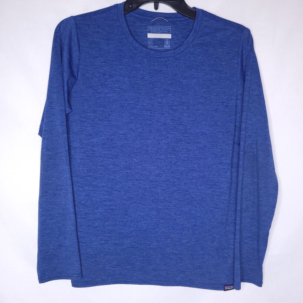 Patagonia T Shirt Womens Small Blue Long Sleeve Baselayer